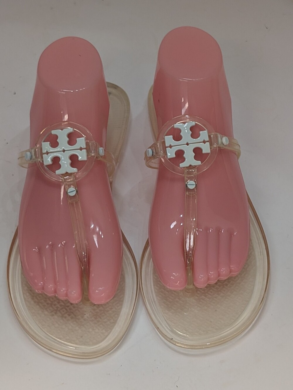 Tory Burch Women's 9 Mini Miller Jelly Thong Sandals Clear White